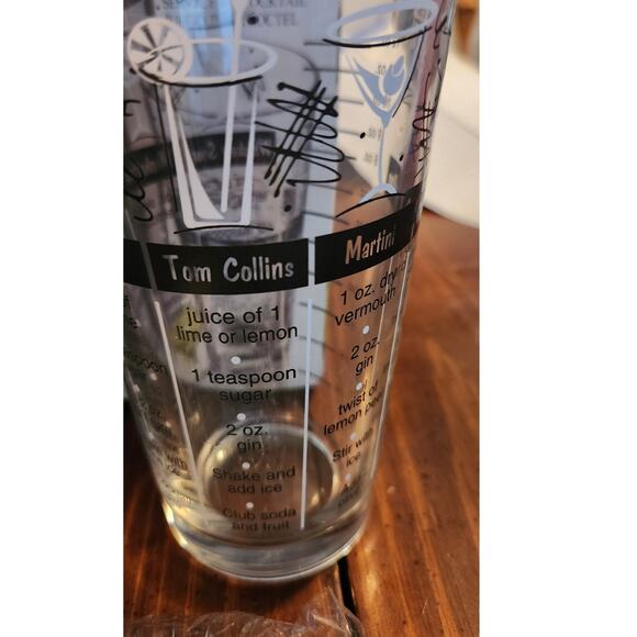 New Libbey Bartender Shaker Set 3 Piece Mixing Glass Strainer Drink Recipes - Picture 8 of 13